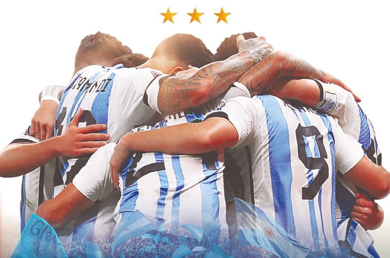 La Selección Argentina celebra en el Mundial Qatar 2023