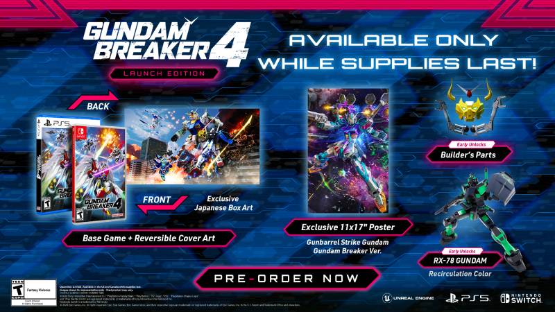 Anuncia edición especial de lanzamiento para “Gundam Breaker 4” 