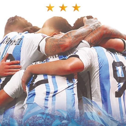 La Selección Argentina celebra en el Mundial Qatar 2023
