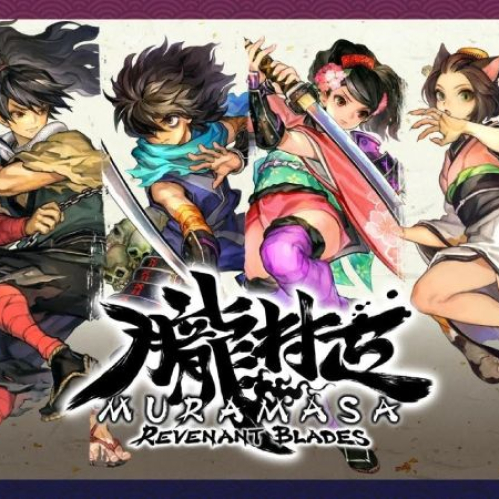 Ilustración con seis personajes en poses dinámicas y estética japonesa de fantasía.