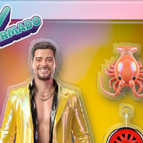 Figura estilizada de Moisés Peñaloza en una composición visual colorida con accesorios representativos.
