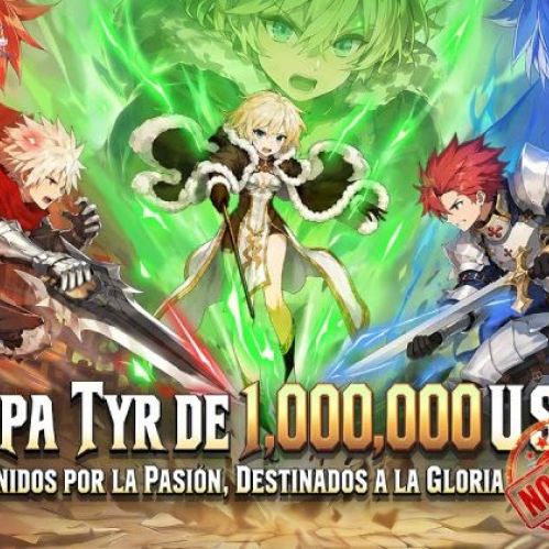 Ilustración promocional con personajes en poses de combate rodeados de energía, representando la competencia global de ROOC.
