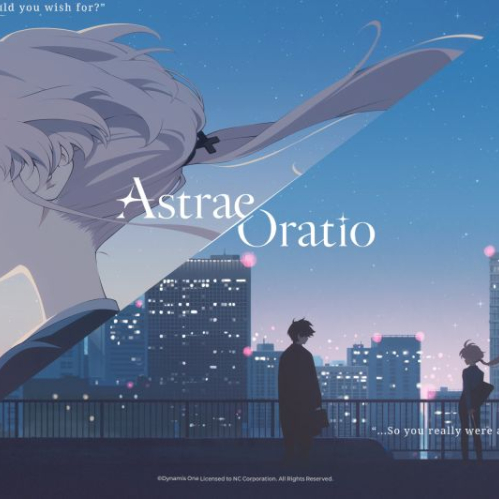 Ilustración con personajes de estilo anime en un entorno urbano nocturno con elementos fantásticos.