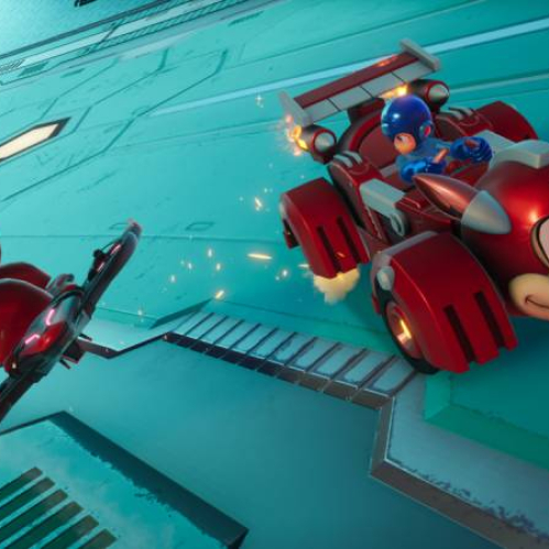 Mega Man en Sonic Racing: CrossWorlds