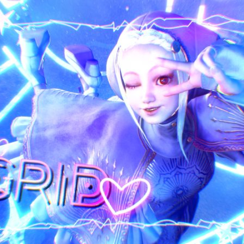 Arte promocional de Ingrid flotando en un entorno de energía cósmica con efectos luminosos y colores neón para su llegada a Street Fighter 6.