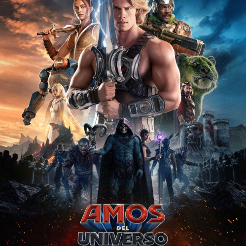 Arte promocional con He‑Man, aliados, criaturas y estética épica.