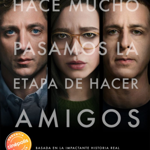 Póster oficial de la película El poder de la red mostrando los rostros de Jeremy Allen White, Mikey Madison y Jeremy Strong con un texto superpuesto.