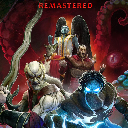 Ilustración con Kain, Raziel y figuras sobrenaturales en un entorno oscuro.