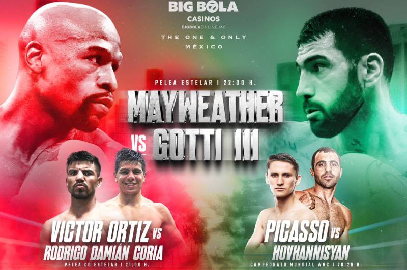 Anuncian cartelera completa del encuentro entre Mayweather y Gotti III