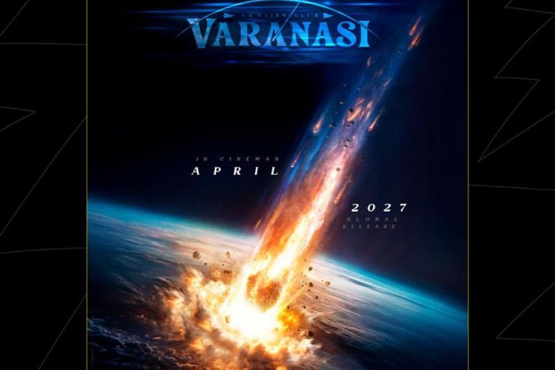 Ilustración cinematográfica con un impacto cósmico sobre la Tierra en tonos naranjas y azules.