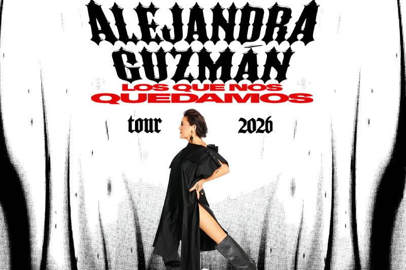 Imagen promocional en blanco y negro con una figura femenina en pose escénica, acompañada del título del tour y el nombre de la artista.