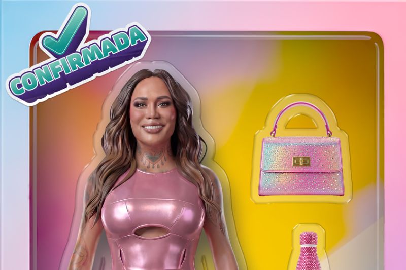 Karina Torres en arte promocional de “La Casa de los Famosos México” Imagen promocional con una figura estilo coleccionable que representa a Karina Torres junto a accesorios sobre fondo de colores pastel.