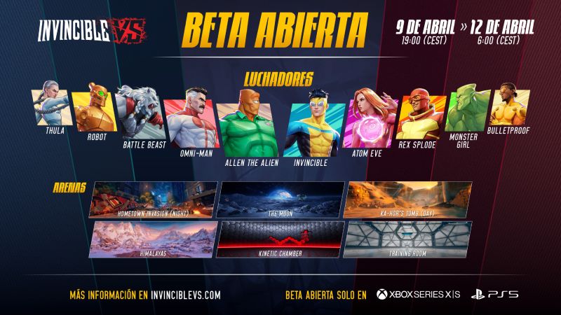 Invincible VS anuncia su Beta Abierta con 10 luchadores jugables